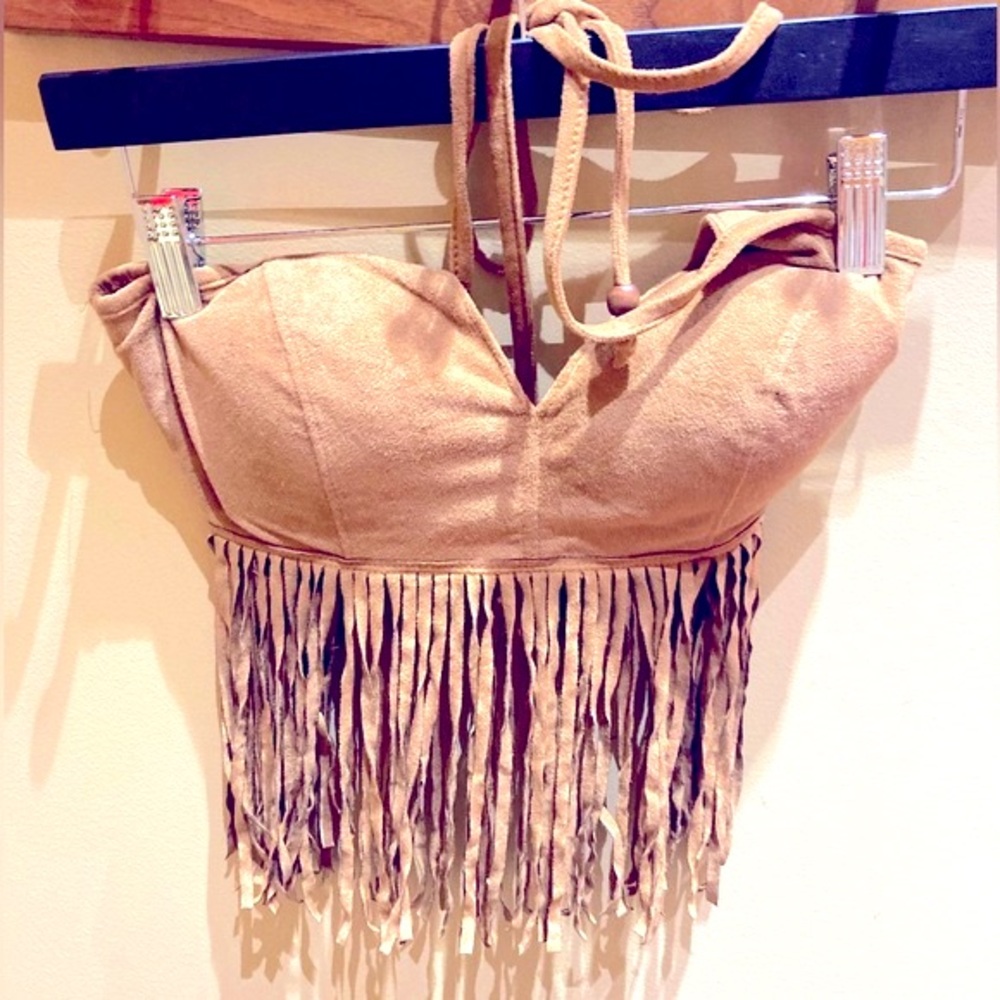 COPY - Y2K Fringe Halter Crop Top, Size Small